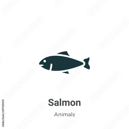 Salmon vector icon on white background. Flat vector salmon icon symbol sign from modern animals collection for mobile concept and web apps design.