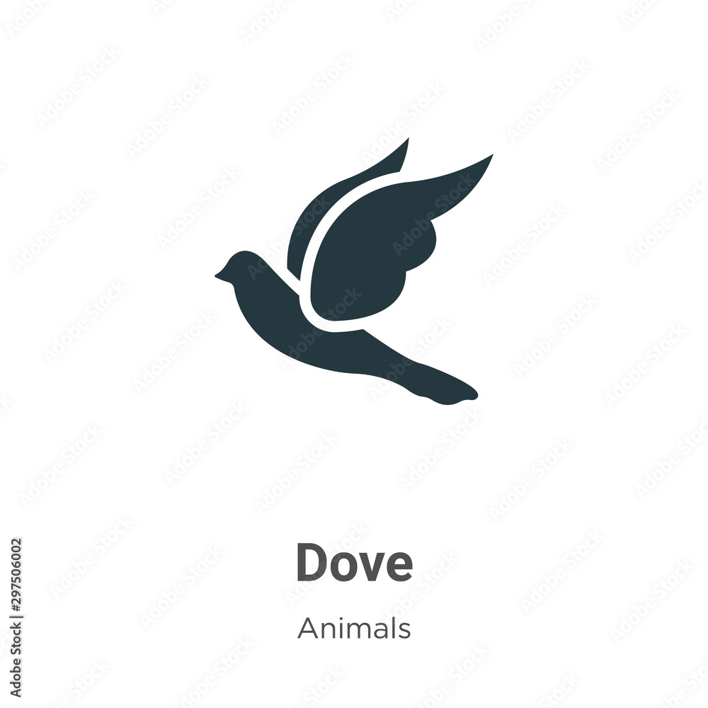 Dove vector icon on white background. Flat vector dove icon symbol sign from modern animals collection for mobile concept and web apps design.