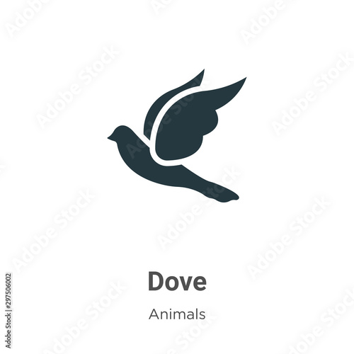 Dove vector icon on white background. Flat vector dove icon symbol sign from modern animals collection for mobile concept and web apps design.