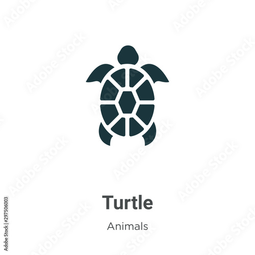 Turtle vector icon on white background. Flat vector turtle icon symbol sign from modern animals collection for mobile concept and web apps design.