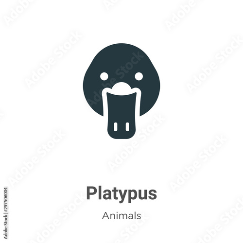 Platypus vector icon on white background. Flat vector platypus icon symbol sign from modern animals collection for mobile concept and web apps design.