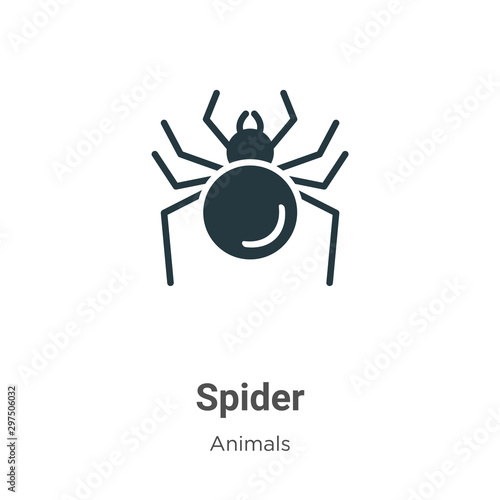 Spider vector icon on white background. Flat vector spider icon symbol sign from modern animals collection for mobile concept and web apps design.