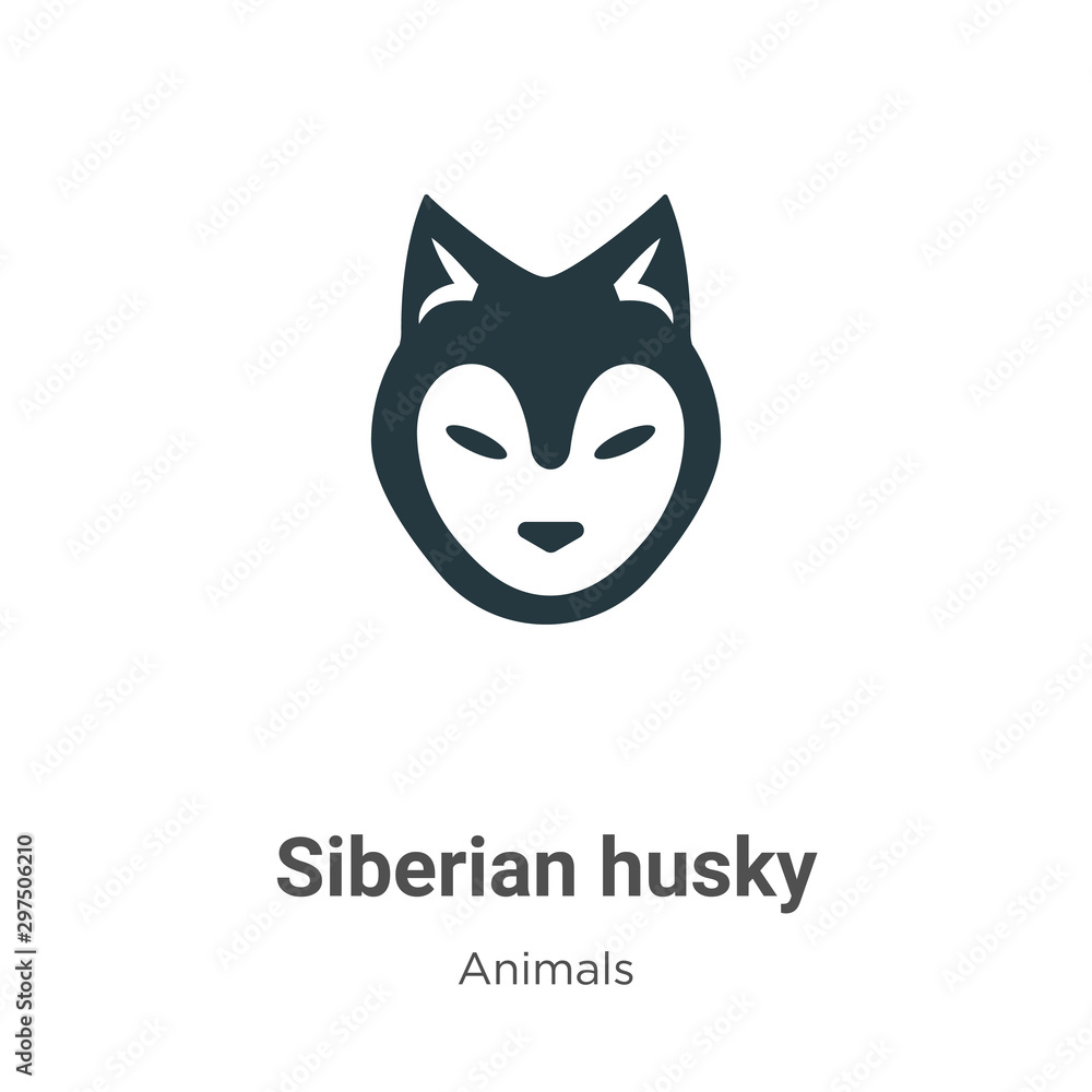Siberian husky vector icon on white background. Flat vector siberian husky  icon symbol sign from modern animals collection for mobile concept and web  apps design. Stock Vector