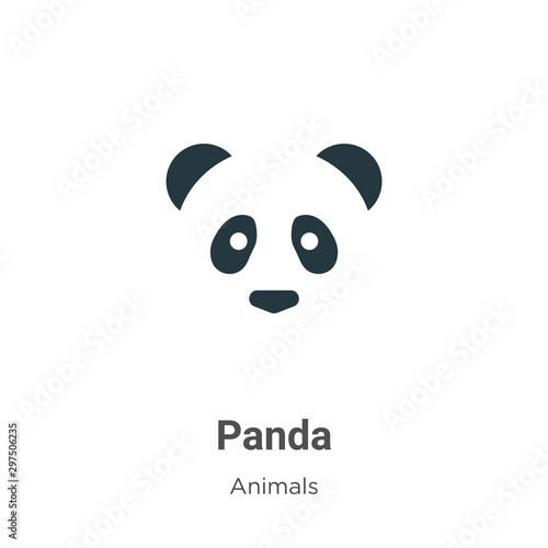 Panda vector icon on white background. Flat vector panda icon symbol sign from modern animals collection for mobile concept and web apps design.