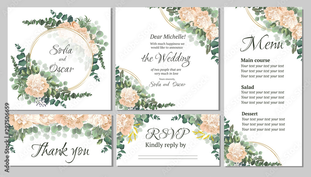 Fototapeta premium set of invitation cards