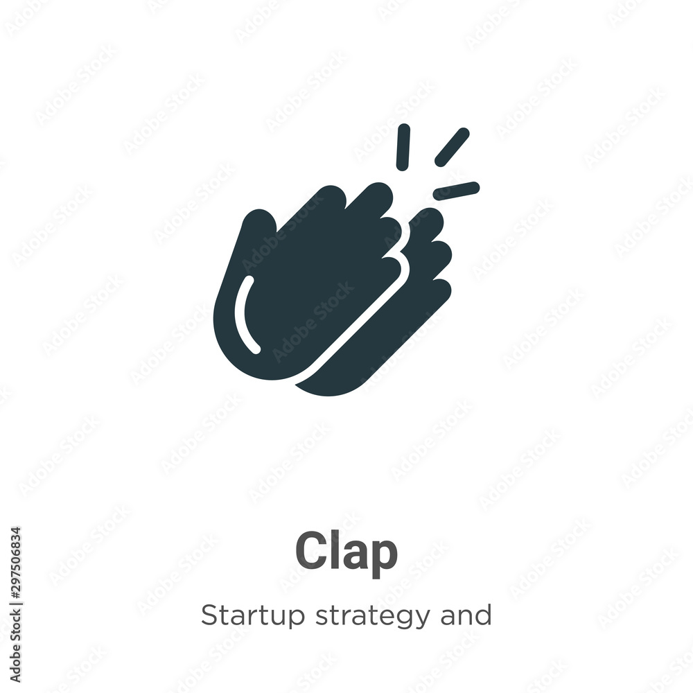 Obraz premium Clap vector icon on white background. Flat vector clap icon symbol sign from modern startup strategy and success collection for mobile concept and web apps design.