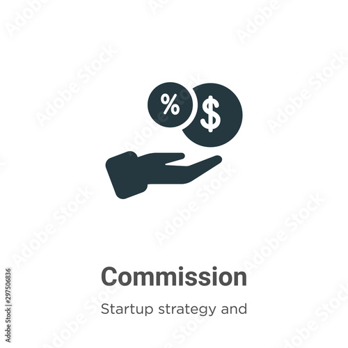 Commission vector icon on white background. Flat vector commission icon symbol sign from modern startup strategy and success collection for mobile concept and web apps design.