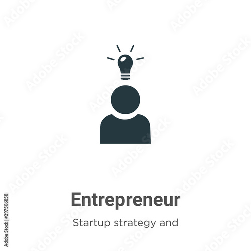 Entrepreneur vector icon on white background. Flat vector entrepreneur icon symbol sign from modern startup strategy and success collection for mobile concept and web apps design.