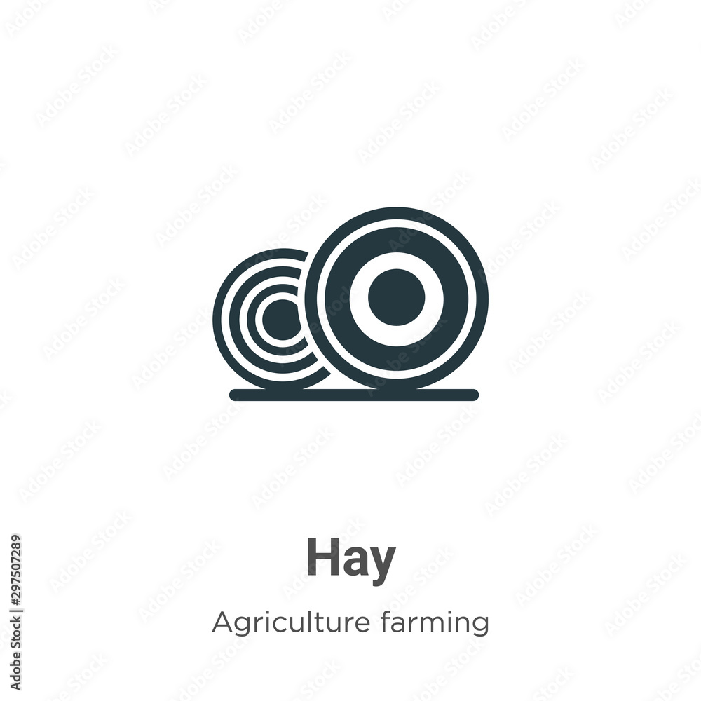 Hay vector icon on white background. Flat vector hay icon symbol sign from modern agriculture farming and gardening collection for mobile concept and web apps design.