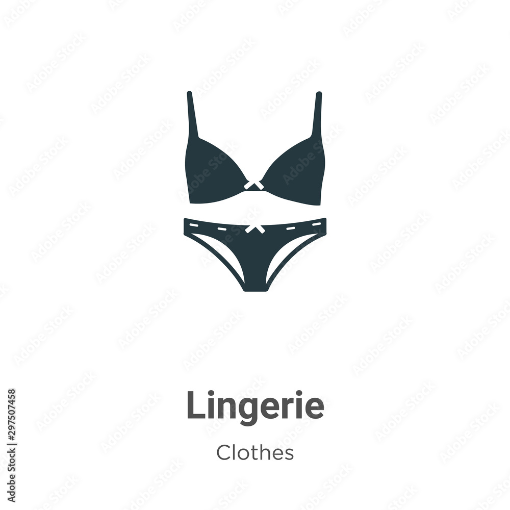 Lingerie vector icon on white background. Flat vector lingerie