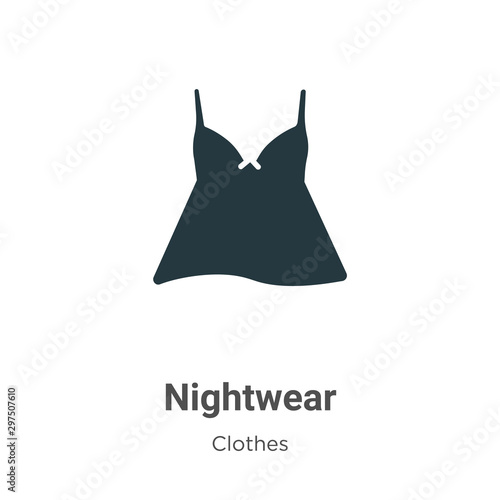 Nightwear vector icon on white background. Flat vector nightwear icon symbol sign from modern clothes collection for mobile concept and web apps design.