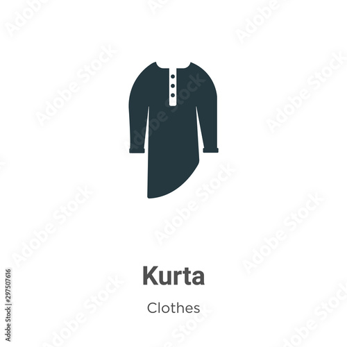 Kurta vector icon on white background. Flat vector kurta icon symbol sign from modern clothes collection for mobile concept and web apps design.