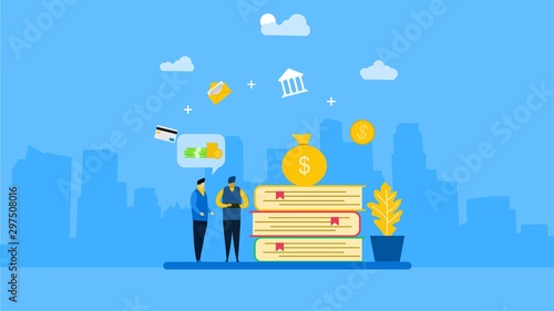 Financial problems with Tiny People Character Concept Vector Illustration, Suitable For web landing page,Wallpaper, Background, Card, banner,Book Illustration