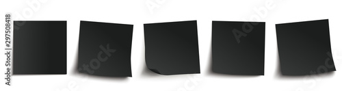 Schwarze Klebezettel bzw Haftnotizen