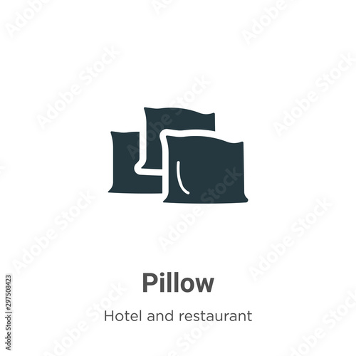 Pillow vector icon on white background. Flat vector pillow icon symbol sign from modern hotel and restaurant collection for mobile concept and web apps design.