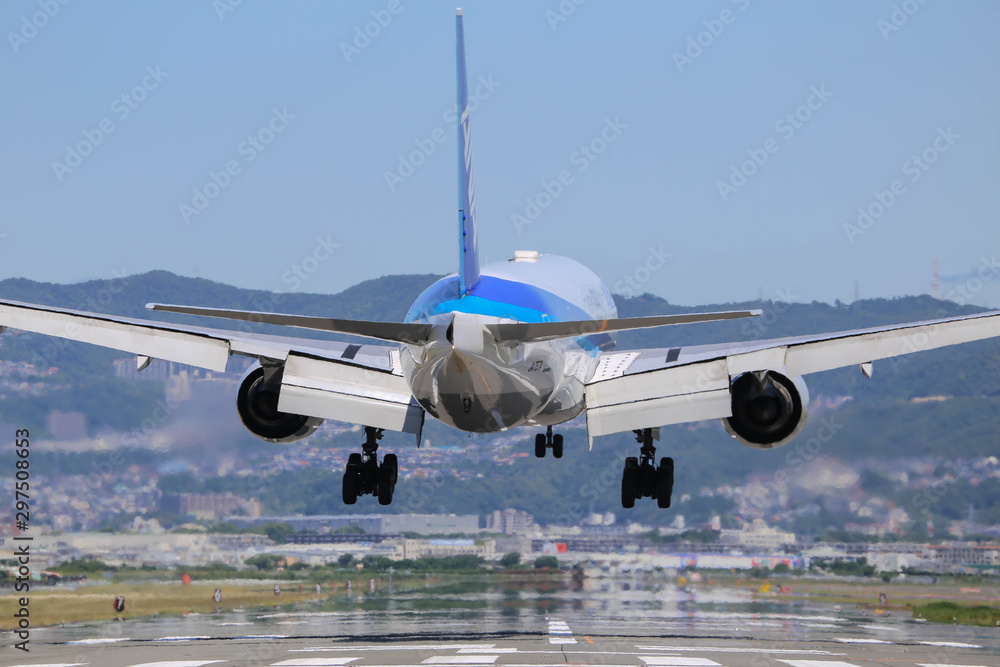 Naklejka premium 航空機着陸