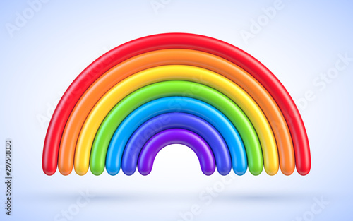 Colorful rainbow arch 3d vector illustration