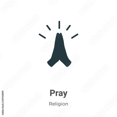 Pray vector icon on white background. Flat vector pray icon symbol sign from modern religion collection for mobile concept and web apps design.