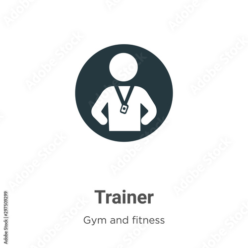 Trainer vector icon on white background. Flat vector trainer icon symbol sign from modern gym and fitness collection for mobile concept and web apps design.