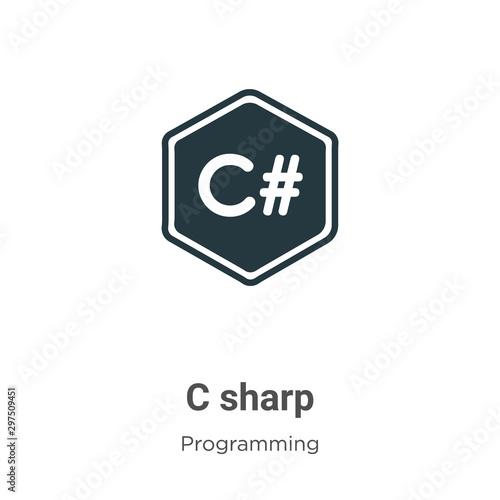 C sharp vector icon on white background. Flat vector c sharp icon symbol sign from modern programming collection for mobile concept and web apps design.