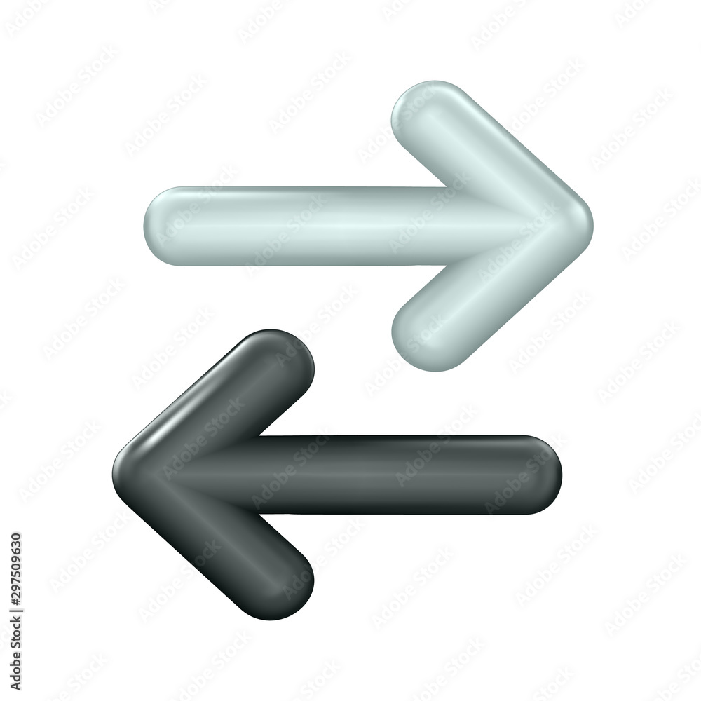 3d Set Matte White and Black arrow symbols. Pearlescent, dark chocolate colored. Isolated plastic realistic design infographics for diagram, graph, presentation or chart. Ui vector icon illustration 3d Set Matte White and Black arrow symbols. Pearlescent, dark chocolate colored. Isolated plastic realistic design infographics for diagram, graph, presentation or chart. Ui vector icon illustration