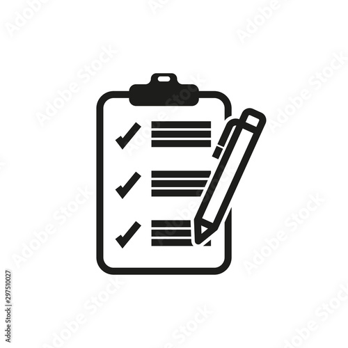 check sheet and pen icon , vector illustration