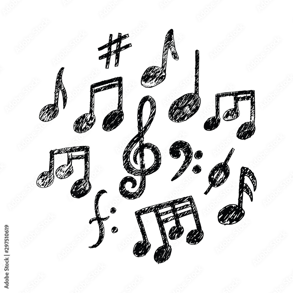 Real Music Note Drawing