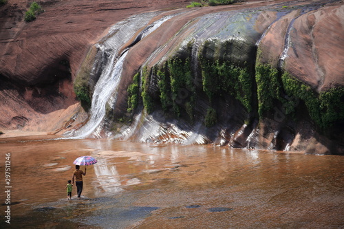 Tham Phra Waterfall  in Bueng Kan, Thailand