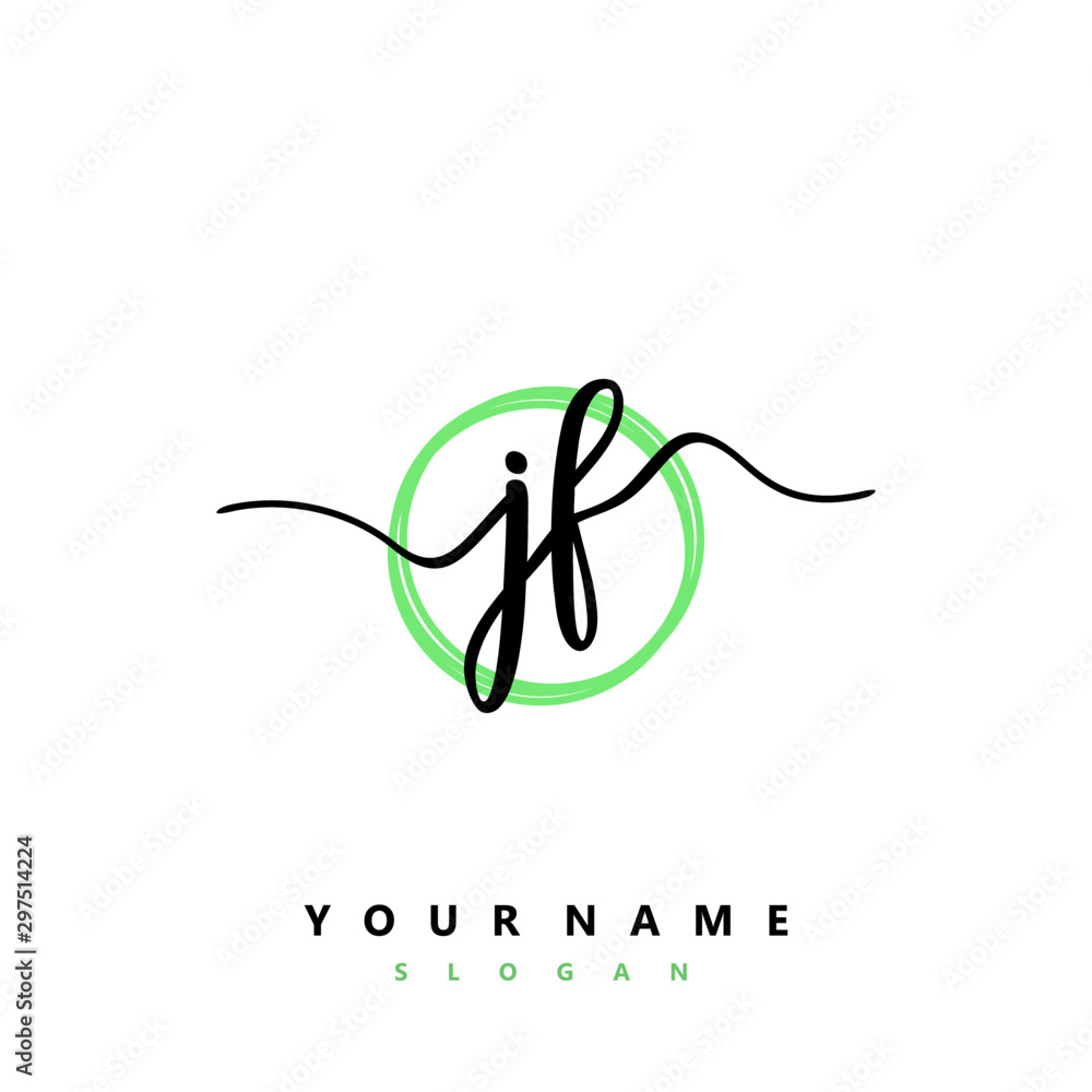 JF Initial handwriting logo vector JF Initial handwriting logo vector