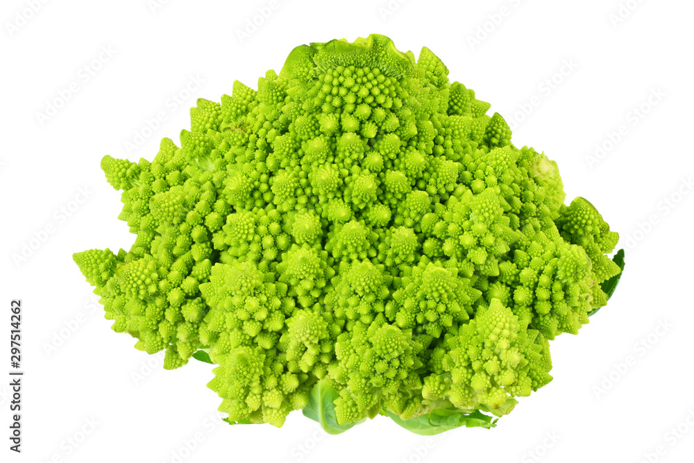 Romanesco broccoli isolated on white background. Roman cauliflower. Romanesco broccoli isolated on white background. Roman cauliflower.