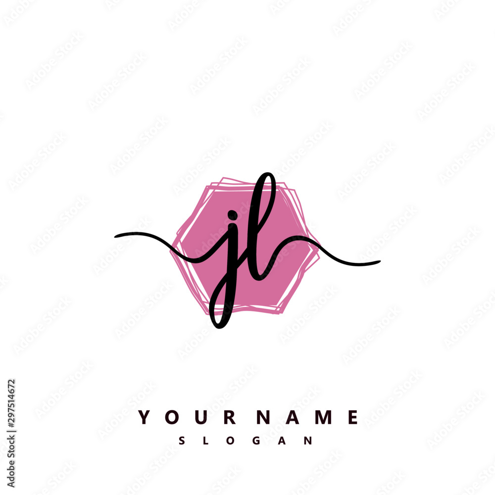 JL Initial handwriting logo vector JL Initial handwriting logo vector