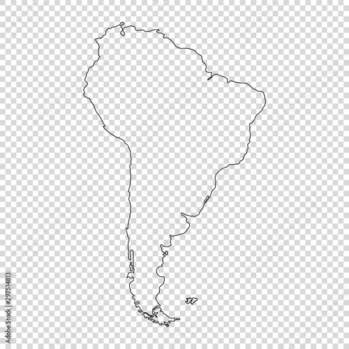 map of South America on transparent background