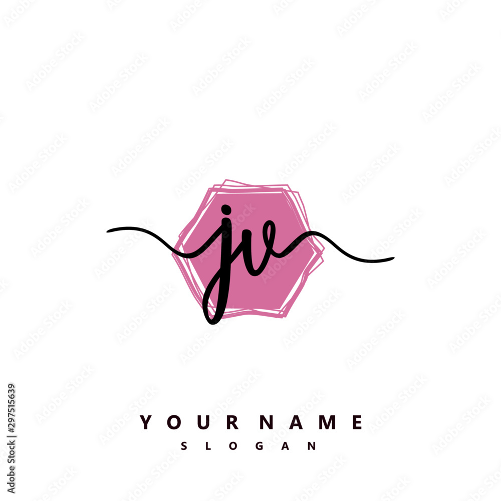 JV Initial handwriting logo vector JV Initial handwriting logo vector