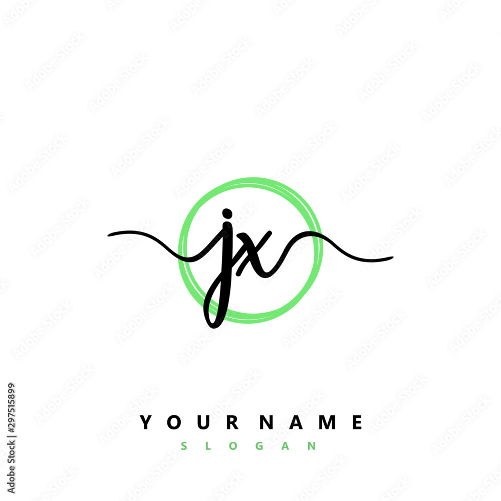 JX Initial handwriting logo vector JX Initial handwriting logo vector