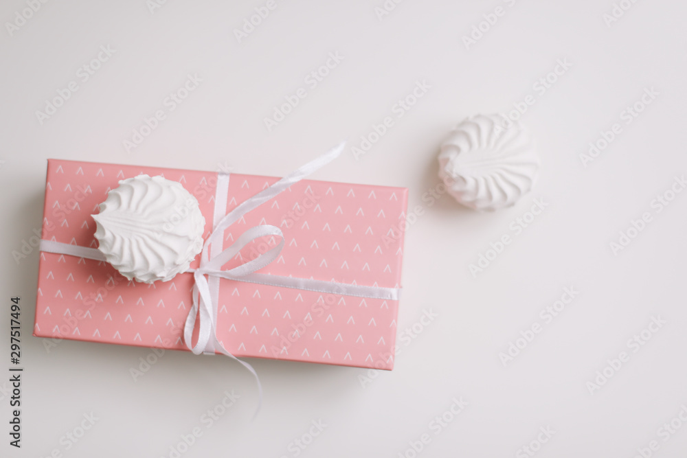 Birthday, wedding and girly concept. Pink gift box with bow on white background, girl present and glamour fashion gift. Birthday, wedding and girly concept. Pink gift box with bow on white background, girl present and glamour fashion gift.