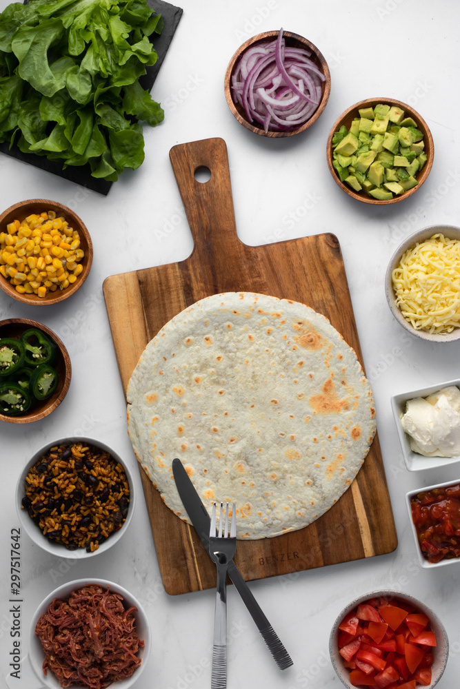 Opened burrito (make your own burrito) Stock Photo Adobe Stock