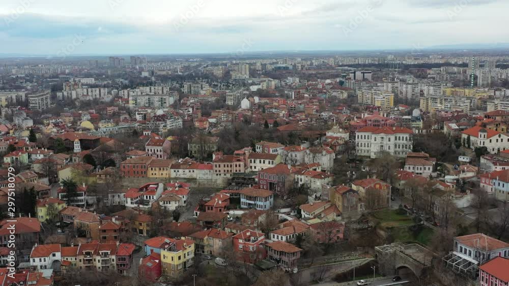 Aerial view of Plovdiv city in Bulgaria Aerial view of Plovdiv city in Bulgaria