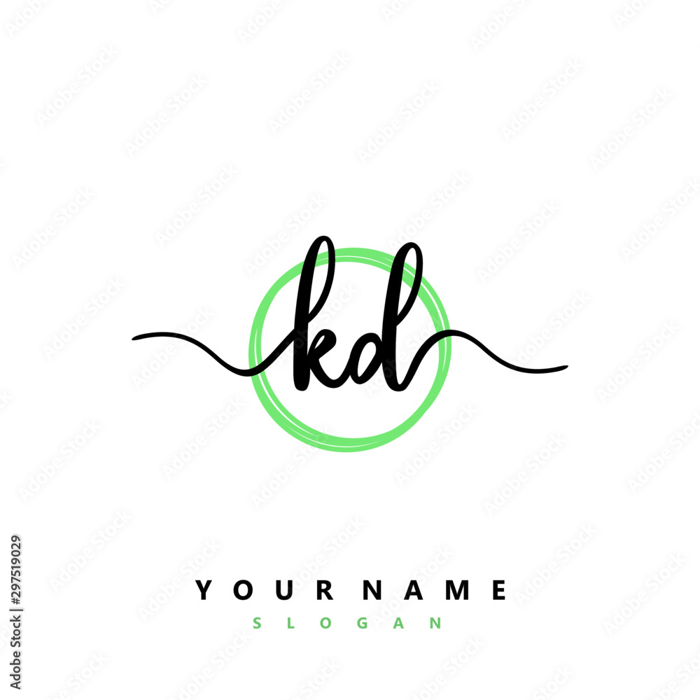 KD Initial handwriting logo vector KD Initial handwriting logo vector