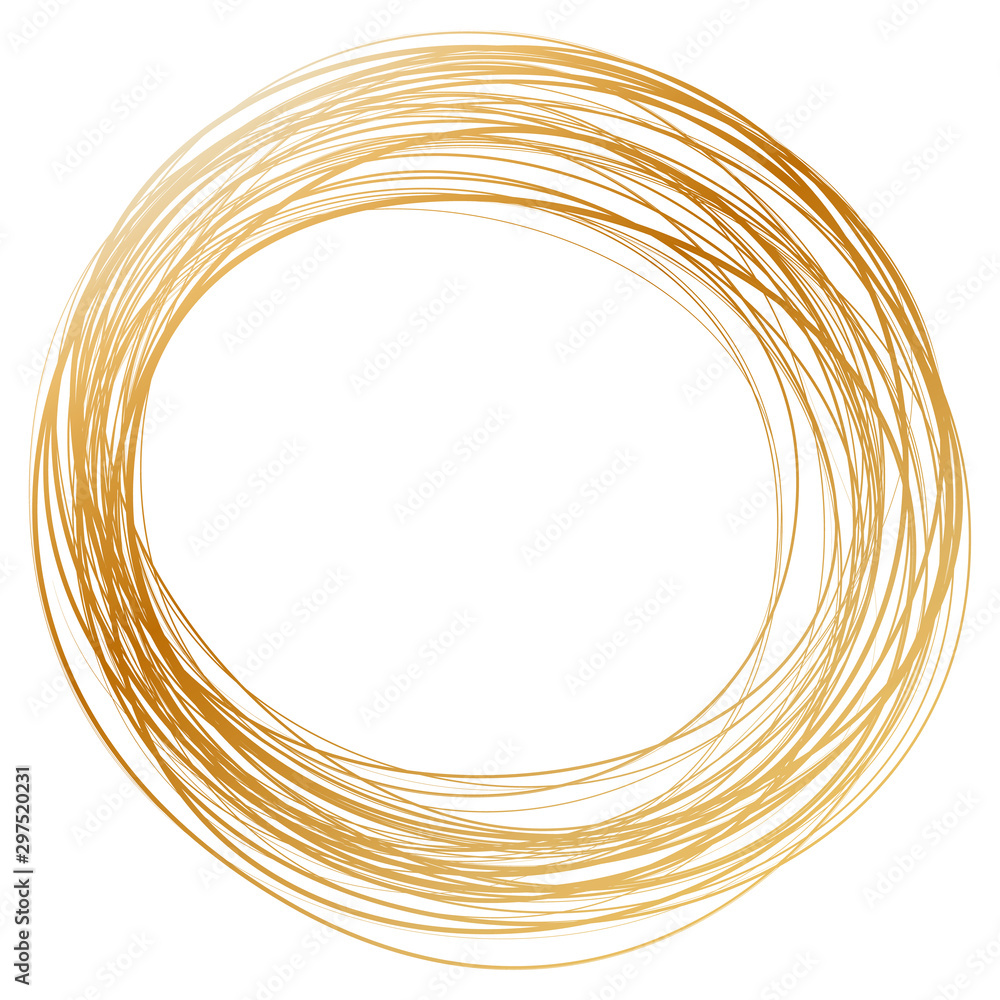 gold round frame on white background gold round frame on white background