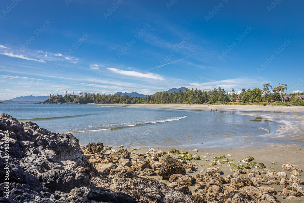 View of MacKenzie Beach near Tofino, Vancouver Island, British Columbia, Canada