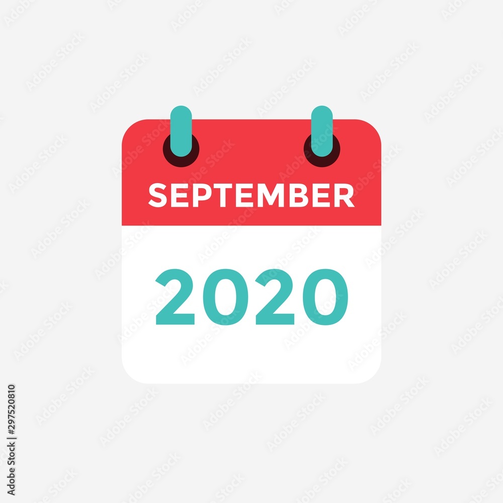 Flat icon calendar September 2020. Vector illustration. Flat icon calendar September 2020. Vector illustration.