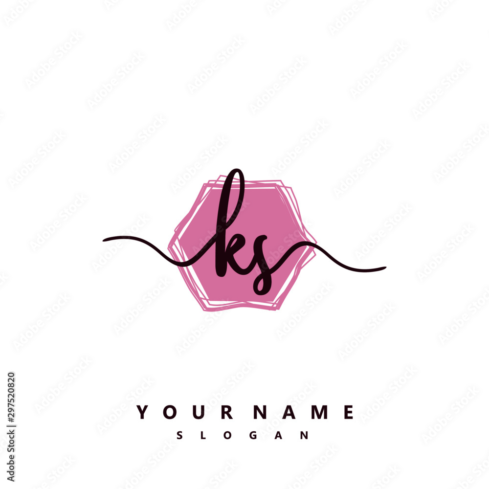 KS Initial handwriting logo vector KS Initial handwriting logo vector