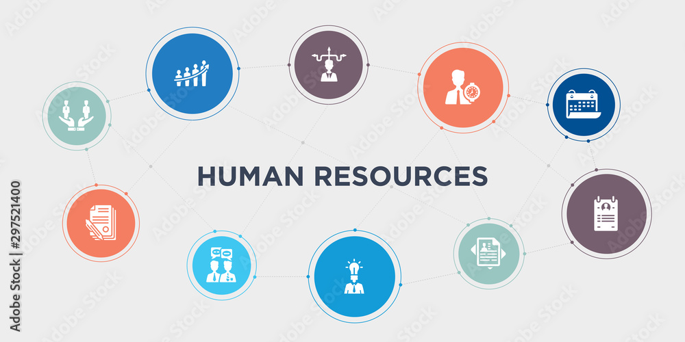human resources 10 points circle design. compare, contract, conversation, creativity round concept icons.. human resources 10 points circle design. compare, contract, conversation, creativity round concept icons..
