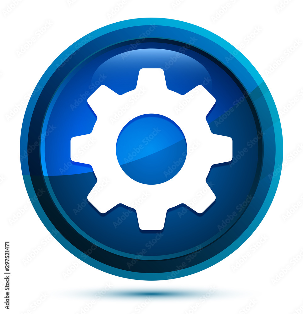Settings icon elegant blue round button illustration Settings icon elegant blue round button illustration