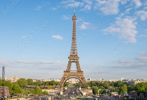 Eiffel tower in Paris with blue sky