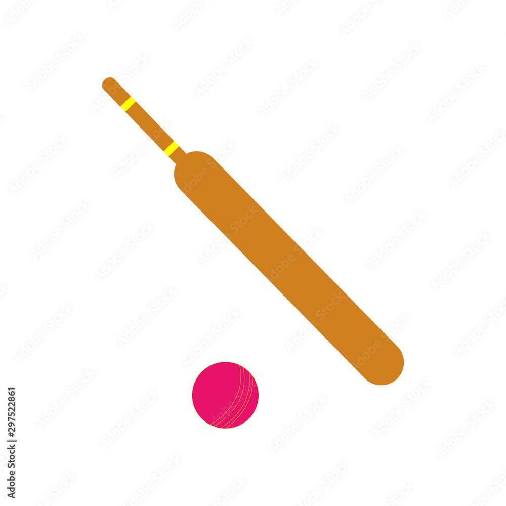 Wooden brown bat and pink cricket ball Wooden brown bat and pink cricket ball
