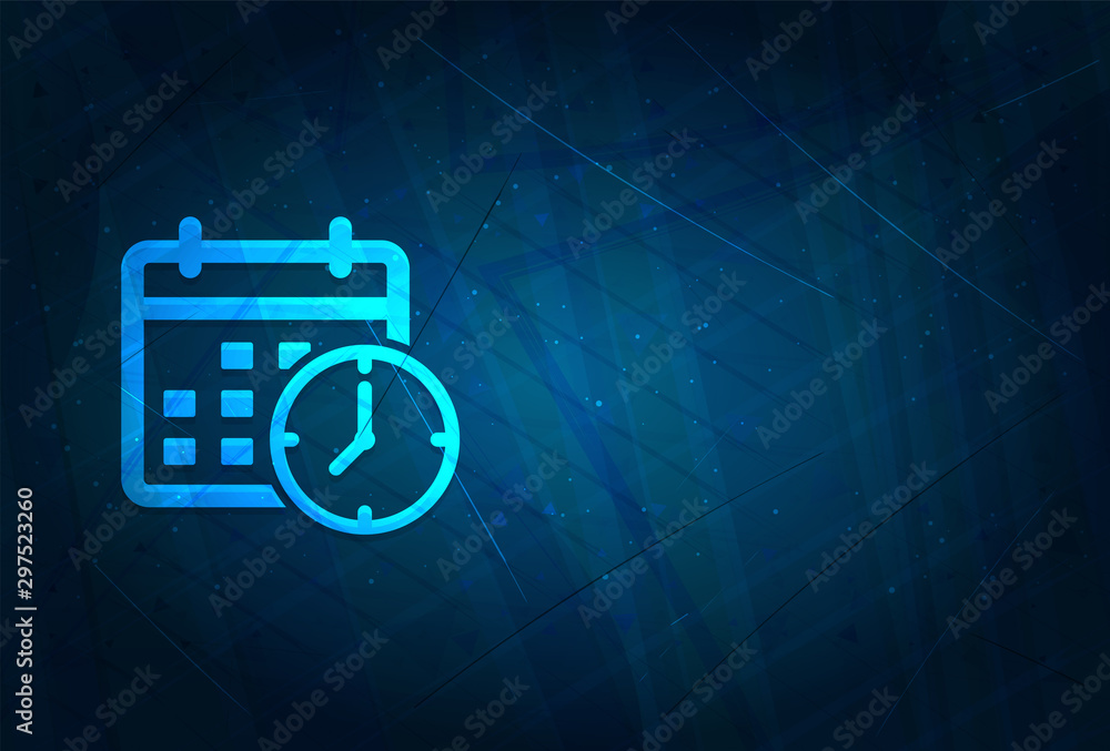 Appointment date calendar icon futuristic digital abstract blue background - obrazy, fototapety, plakaty 