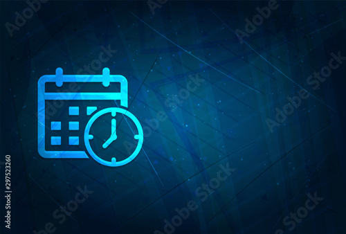 Appointment date calendar icon futuristic digital abstract blue background