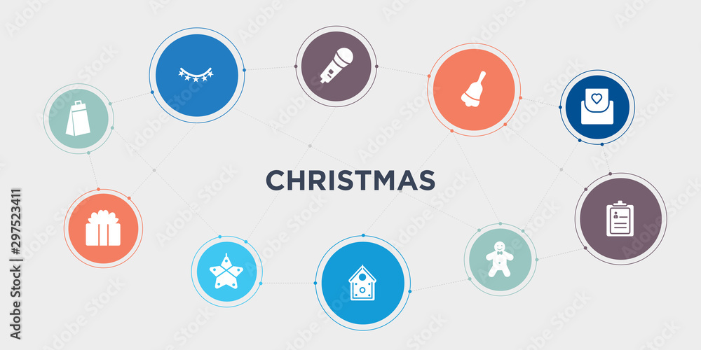 christmas 10 points circle design. gift, gift box, gingerbread, gingerbread house round concept icons.. christmas 10 points circle design. gift, gift box, gingerbread, gingerbread house round concept icons..