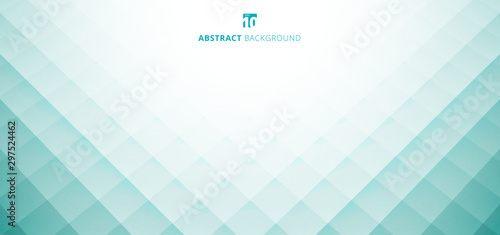 Abstract modern design green turquoise and white grid pattern background with space for your text.